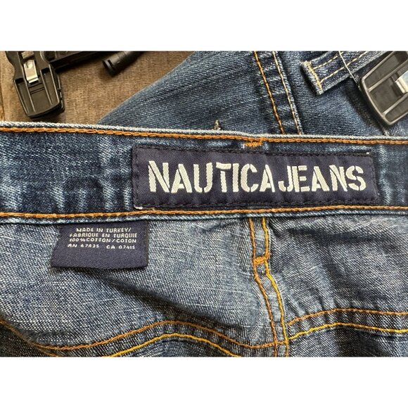 Nautica Jeans Denim Pants Mens 42x30 Relaxed Fit Straight‎ Leg 100% Cotton Blue - Picture 4 of 7